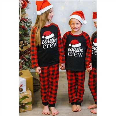 Noel Mektubu Ekose Baskı Çocuk Loungewear
