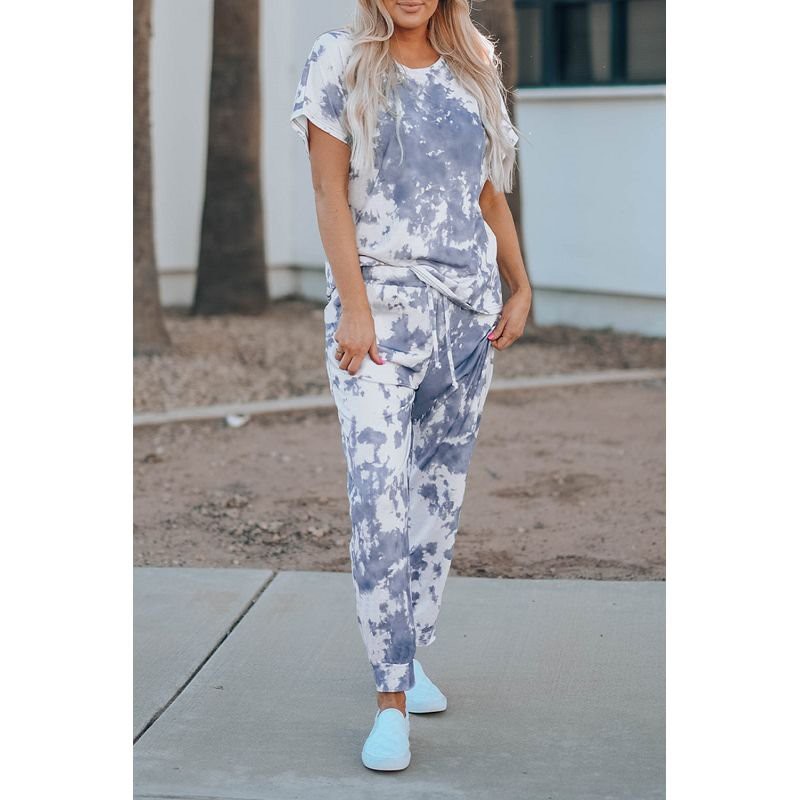 Batik Kısa Kol Üst ve Bel Pantolon Takım
